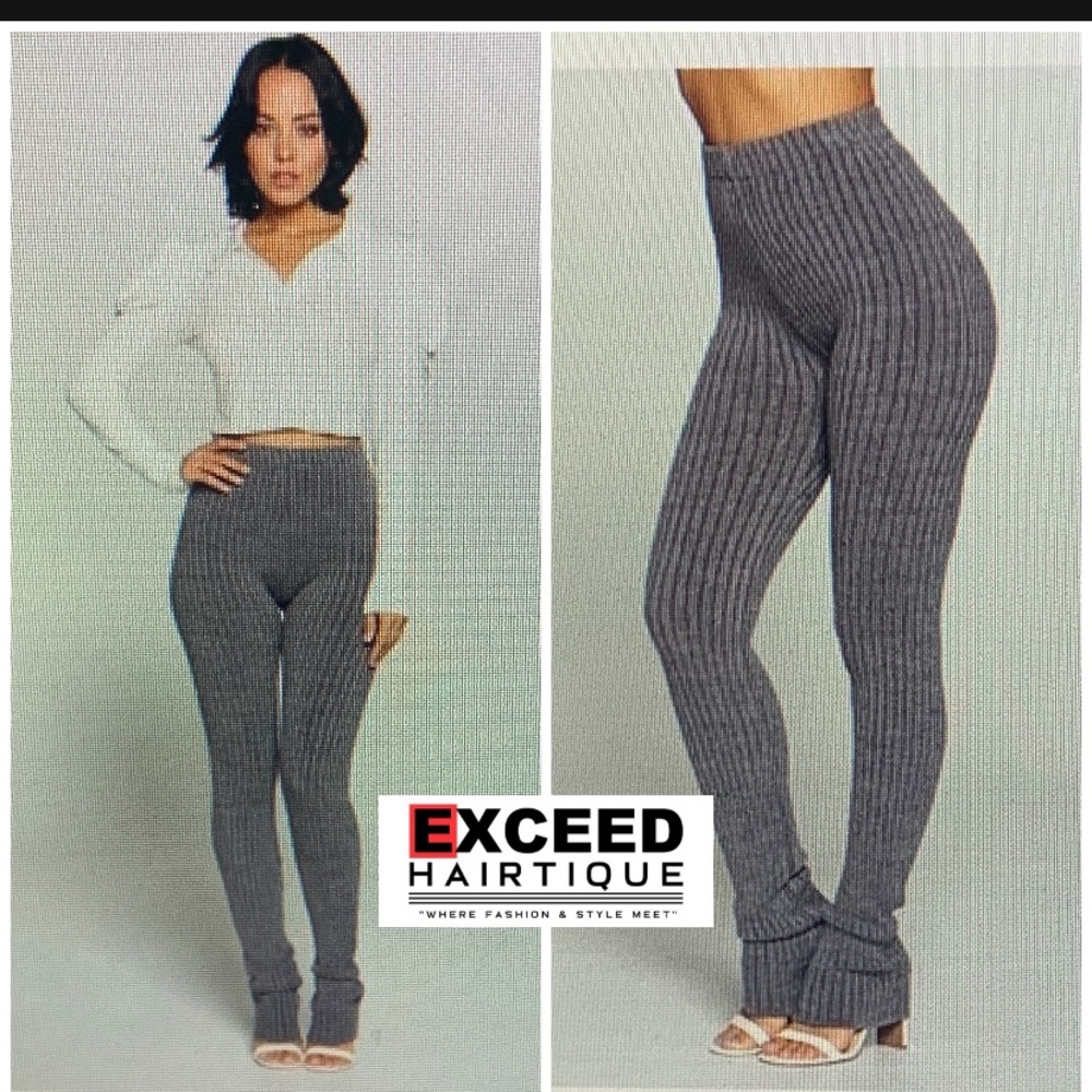 Knit slit pants